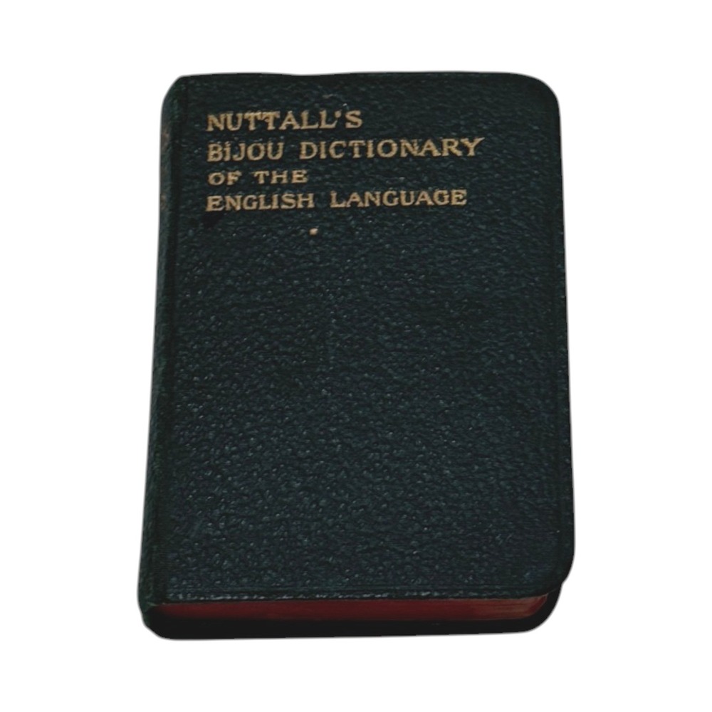 Antique Nuttalls Bijou Dictionary Miniature Hardcover Leather c 1920 Warne